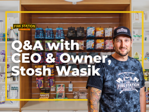 Graphic of stosh with "Q&A with CEO & Owner, Stosh Wasik"