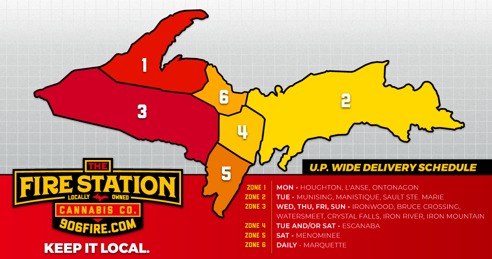 The Fire Station U.P. Wide Delivery Map