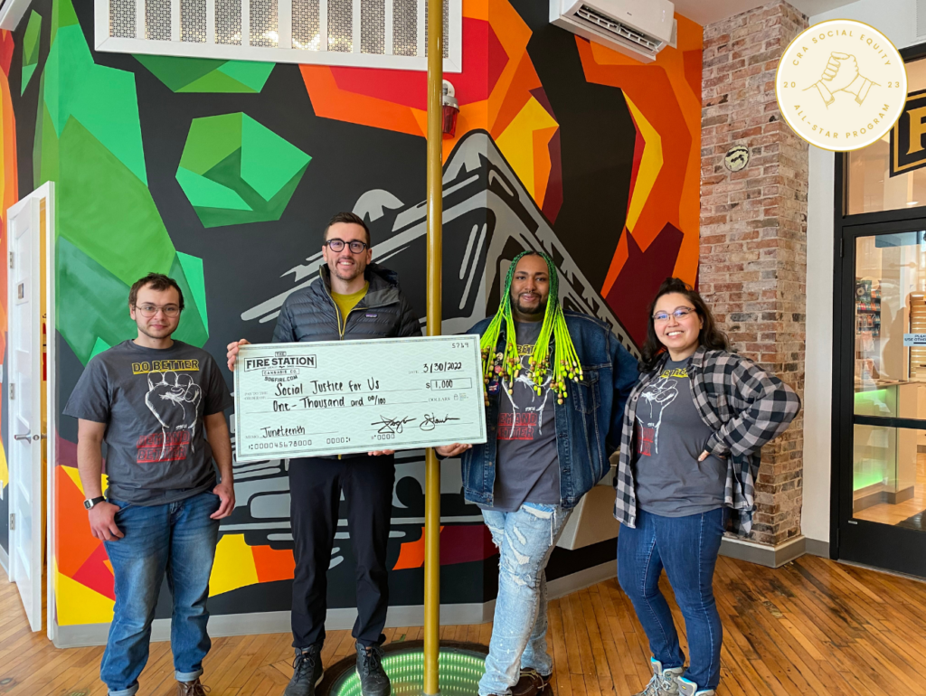 Social Justice for Us donation check