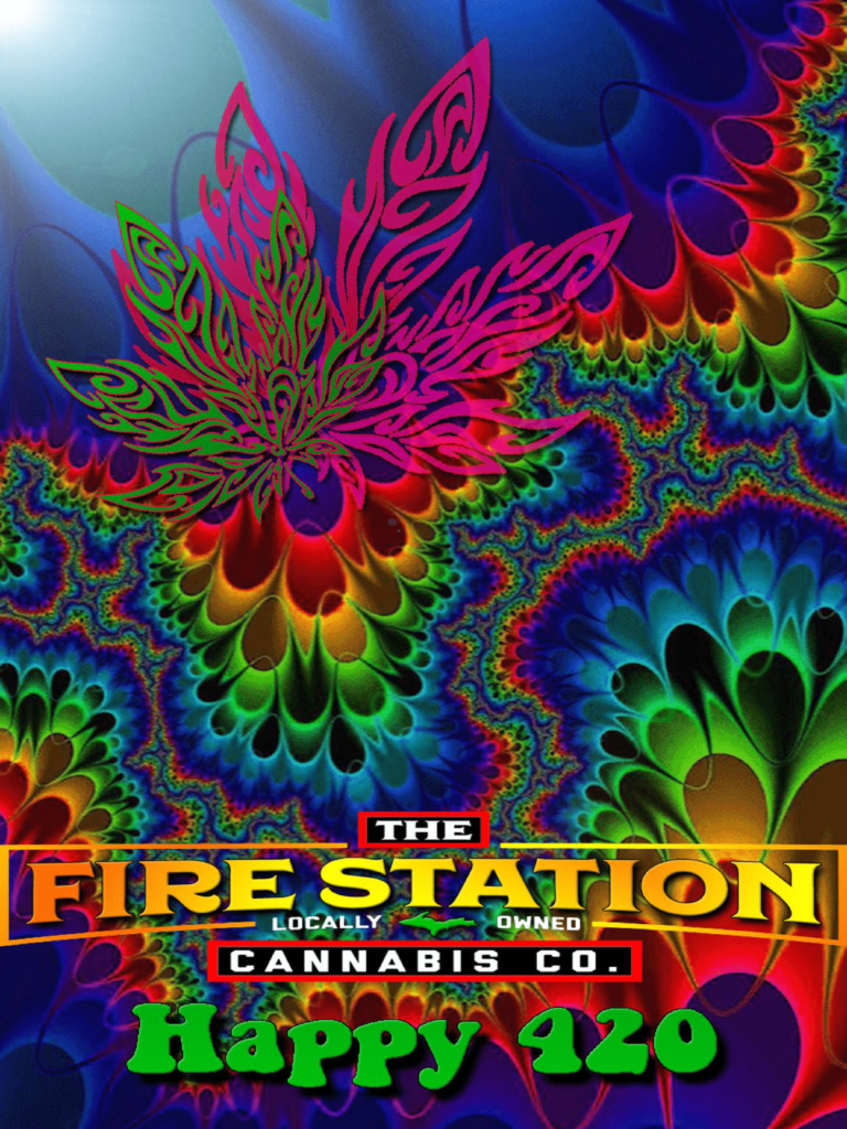 Psychedelic pot leaf with TFS logo and "Happy 420" - 420 poster contest