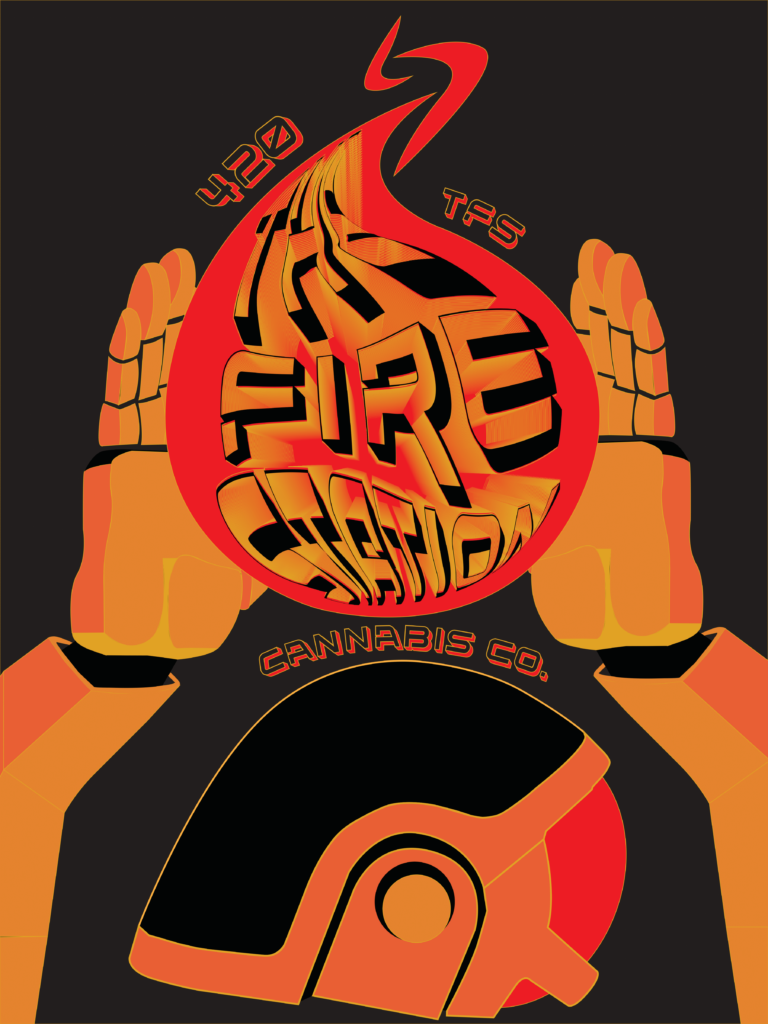 Fire being held with "The Fire Station" written inside - TFS poster contest