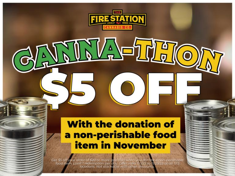 Get $5 off your order of $20 or more (pre-tax) when you donate a non-perishable food item. Limit 1 redemption per day. Offer valid 11/1/23 to 11/29/23 at all TFS locations. Not stackable with other discounts.