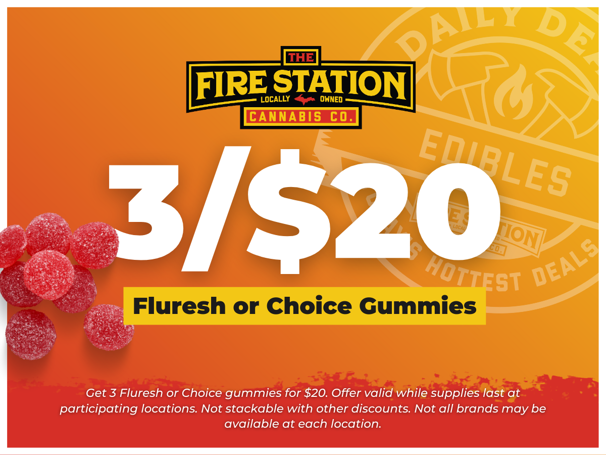Get 3 Choice or Fluresh gummies for $20. Offer valid while supplies last at participating locations. Not stackable with other discounts. Not all brands may be available at each location.