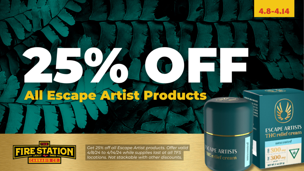 Get 25% off all Escape Artist products. Offer valid 4/8/24 to 4/14/24 while supplies last at all TFS locations. Not stackable with other discounts.
