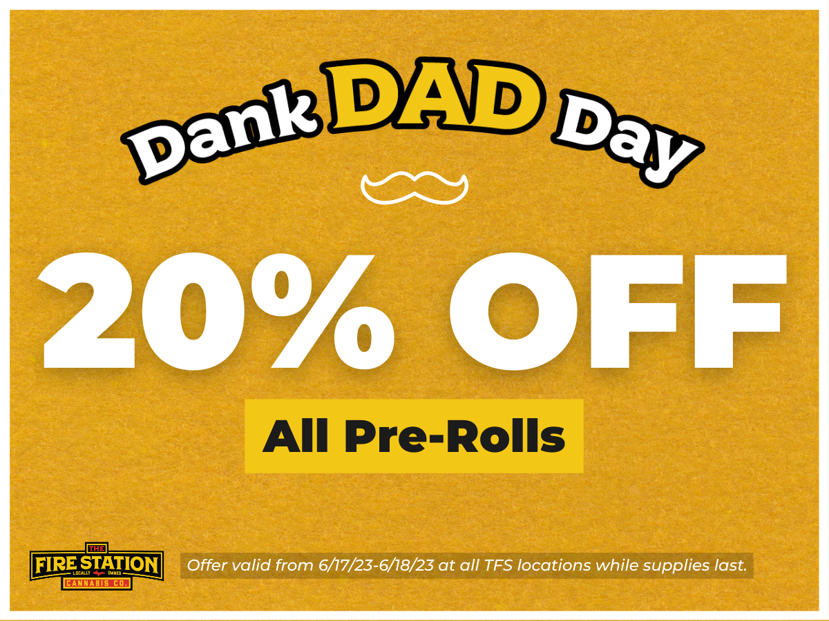 20% off all pre-rolls. Offer valid from 6/17/23-6/18/23 at all TFS locations while supplies last.