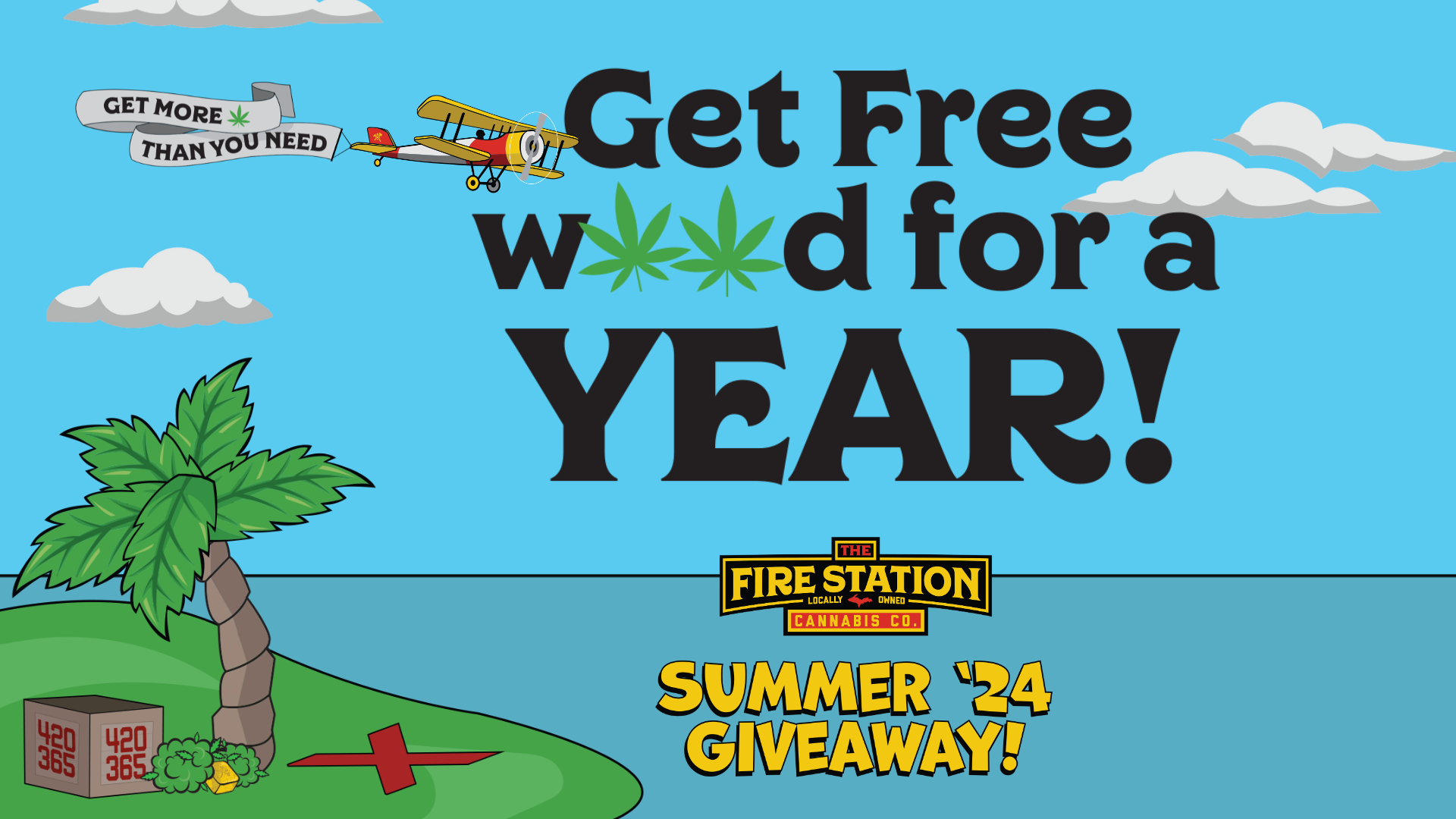 Enter The Fire Station's summer giveaway for a chance to win free weed for a year.
