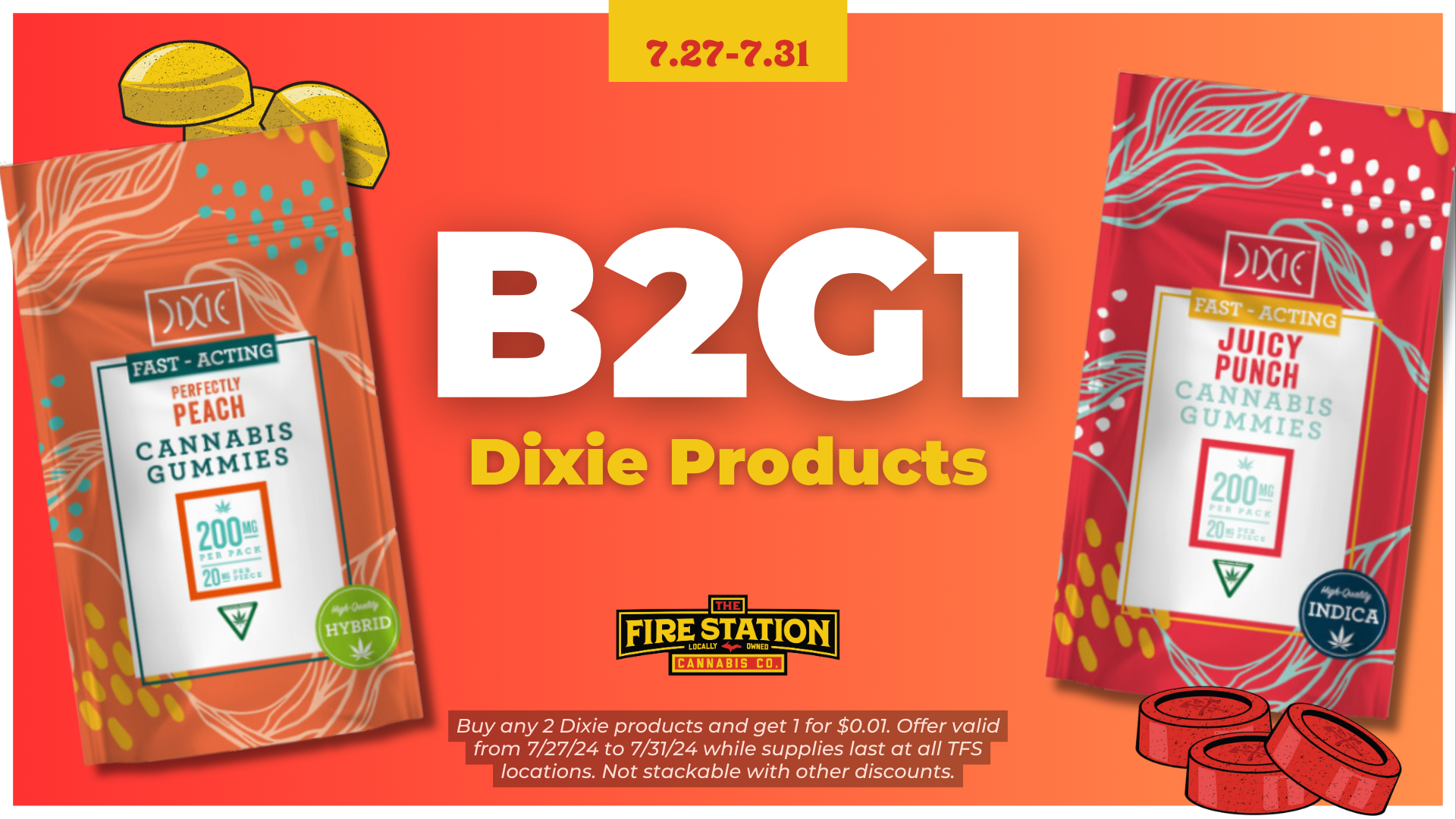 Buy any 2 Dixie products and get 1 for $0.01. Offer valid from 7/27/24 to 7/31/24 while supplies last at all TFS locations. Not stackable with other discounts.