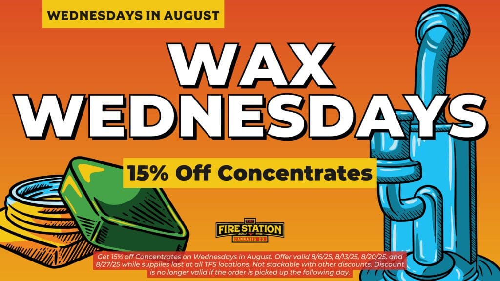 Get 15% off Concentrates on Wednesdays in August. Offer valid 8/6/25, 8/13/25, 8/20/25, and 8/27/25 while supplies last at all TFS locations. Not stackable with other discounts. Discount is no longer valid if the order is picked up the following day.
