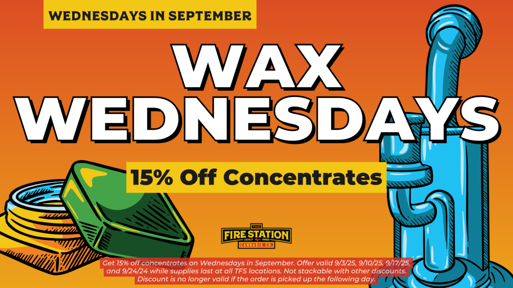 Get 15% off concentrates on Wednesdays in September. Offer valid 9/3/25, 9/10/25, 9/17/25, and 9/24/24 while supplies last at all TFS locations. Not stackable with other discounts. Discount is no longer valid if the order is picked up the following day.
