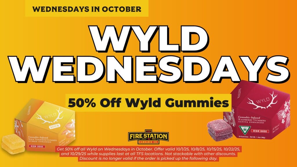 Get 50% off all Wyld on Wednesdays in October. Offer valid 10/1/25, 10/8/25, 10/15/25, 10/22/25, and 10/29/25 while supplies last at all TFS locations. Not stackable with other discounts. Discount is no longer valid if the order is picked up the following day.