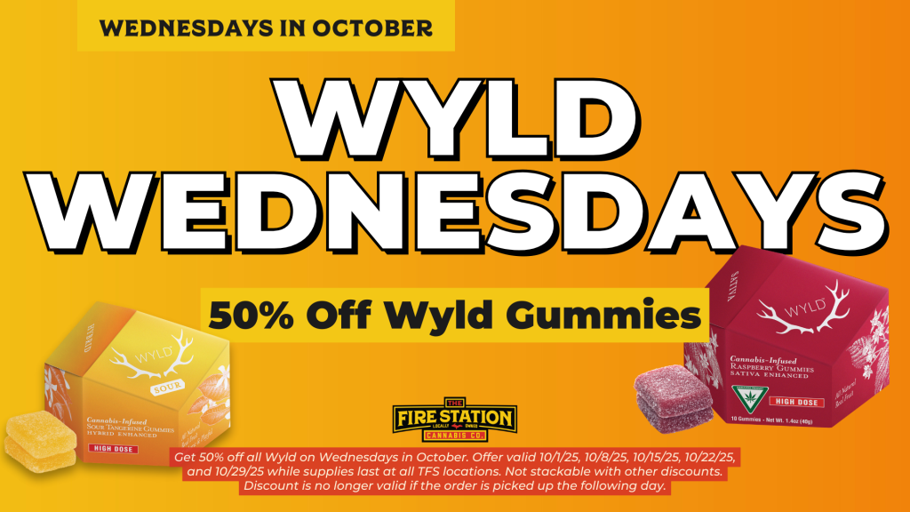 Get 50% off all Wyld on Wednesdays in October. Offer valid 10/1/25, 10/8/25, 10/15/25, 10/22/25, and 10/29/25 while supplies last at all TFS locations. Not stackable with other discounts. Discount is no longer valid if the order is picked up the following day.