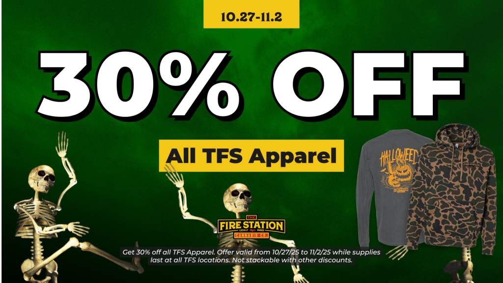 Get 30% off all TFS Apparel. Offer valid from 10/27/25 to 11/2/25 while supplies last at all TFS locations. Not stackable with other discounts.