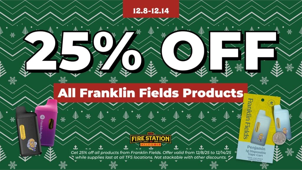 Get 25% off all products from Franklin Fields. Offer valid from 12/8/25 to 12/14/25 while supplies last at all TFS locations. Not stackable with other discounts.