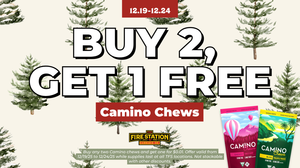 Buy any two Camino chews and get one for $0.01. Offer valid from 12/19/25 to 12/24/25 while supplies last at all TFS locations. Not stackable with other discounts.
