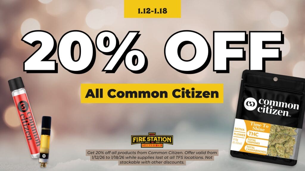 Get 20% off all products from Common Citizen. Offer valid from 1/12/26 to 1/18/26 while supplies last at all TFS locations. Not stackable with other discounts.