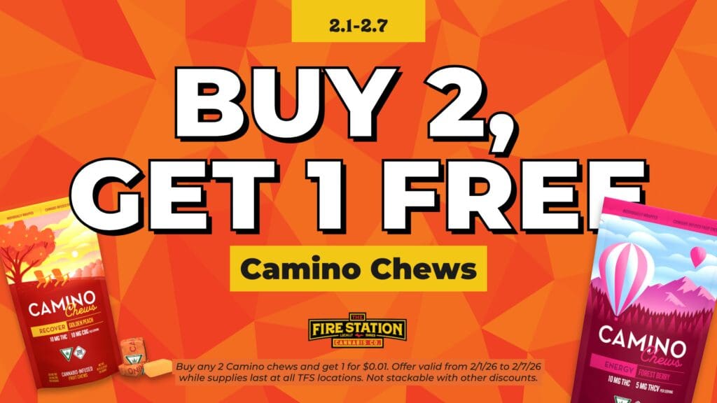 Buy any 2 Camino chews and get 1 for $0.01. Offer valid from 2/1/26 to 2/7/26 while supplies last at all TFS locations. Not stackable with other discounts.