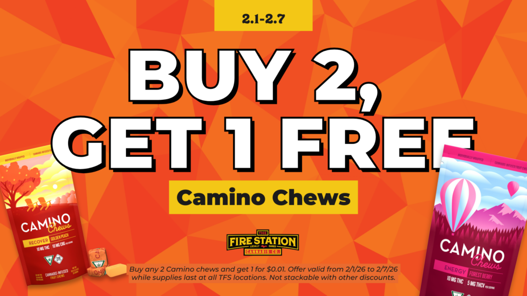 Buy any 2 Camino chews and get 1 for $0.01. Offer valid from 2/1/26 to 2/7/26 while supplies last at all TFS locations. Not stackable with other discounts.