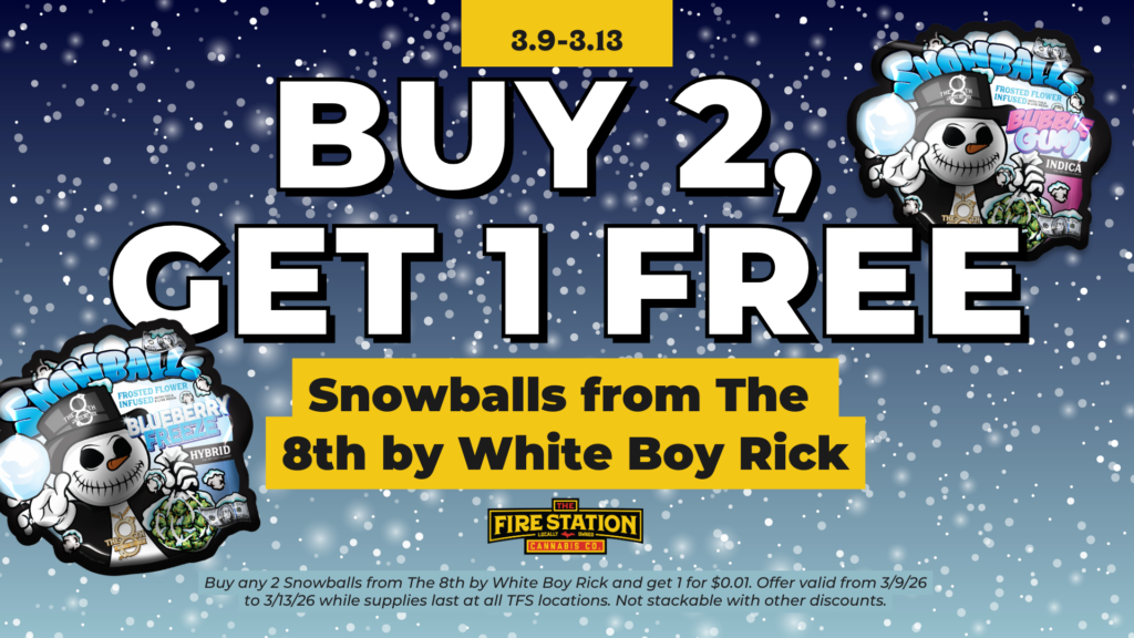 Buy any 2 Snowballs from The 8th by White Boy Rick and get 1 for $0.01. Offer valid from 3/9/26 to 3/13/26 while supplies last at all TFS locations. Not stackable with other discounts.