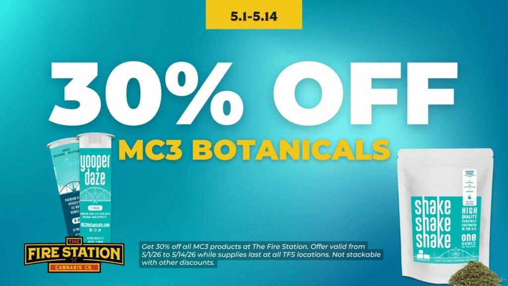 Get 30% off all MC3 products at The Fire Station. Offer valid from 5/1/26 to 5/14/26 while supplies last at all TFS locations. Not stackable with other discounts.
