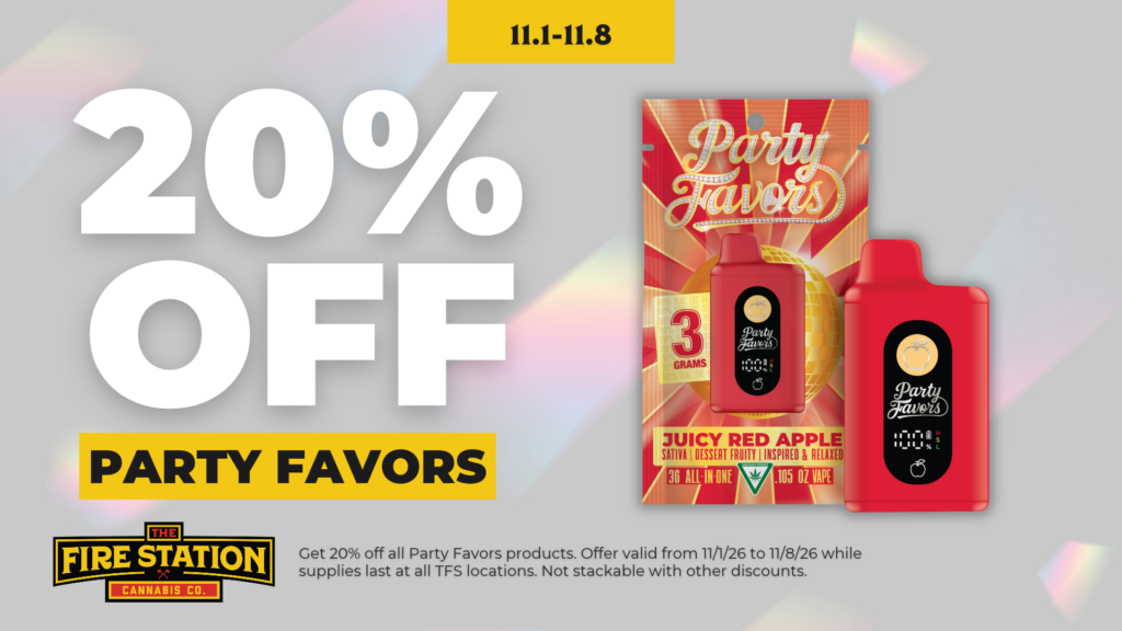 Get 20% off all Party Favors products. Offer valid from 11/1/26 to 11/8/26 while supplies last at all TFS locations. Not stackable with other discounts.